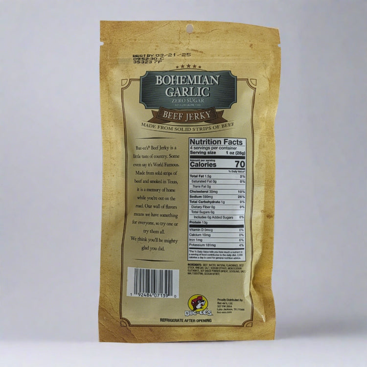 Buc-ee's Bohemian Recipe Garlic Beef Jerky - Image 7